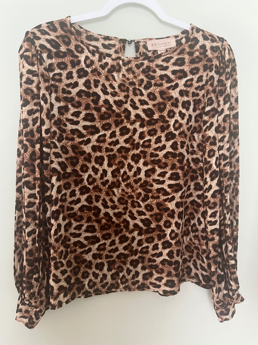 Philosophy Petite leopard print blouse NWT MP